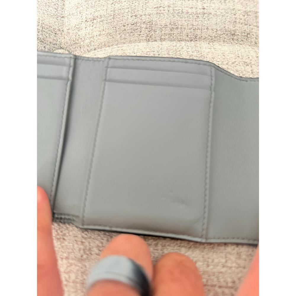 Christian Dior Blue Gray Leather Saddle Compact Wallet Gold D Charm, Dior Paris - Picture 11 of 11